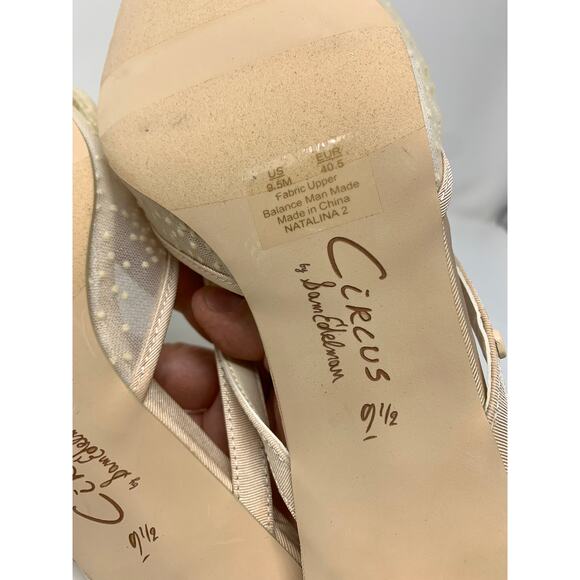 Circus By Sam Edelman Natalina Kitten Heel Sandals Womens Size 9.5 Vanilla Cream - Picture 6 of 7